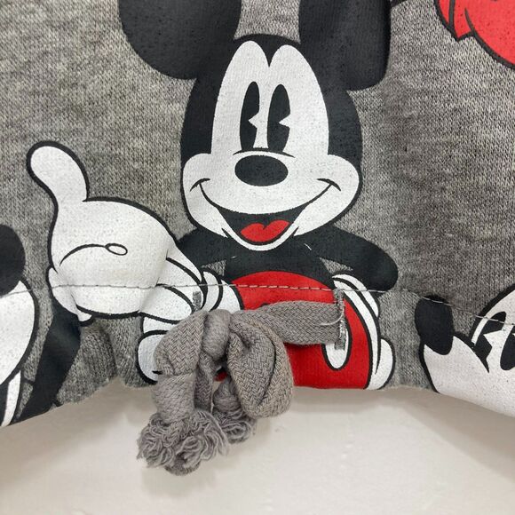 Disney Mickey Mouse Sweatshirt Women's XS Cropped Drawstring Gray - Picture 7 of 12